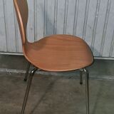 Ant chair design ETNE, wood and chrome metal