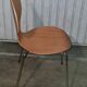 Chaise design fourmi ETNE, bois et métal chromé
