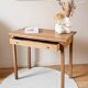 Table bureau console chêne massif 