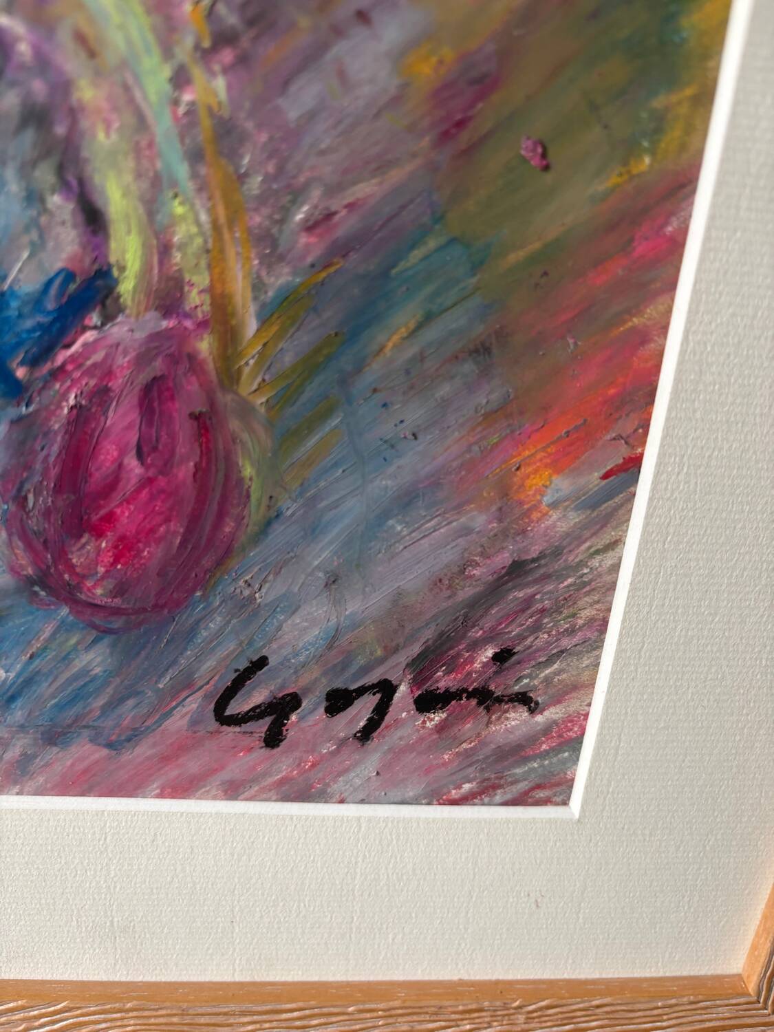 Vase with tulips signed