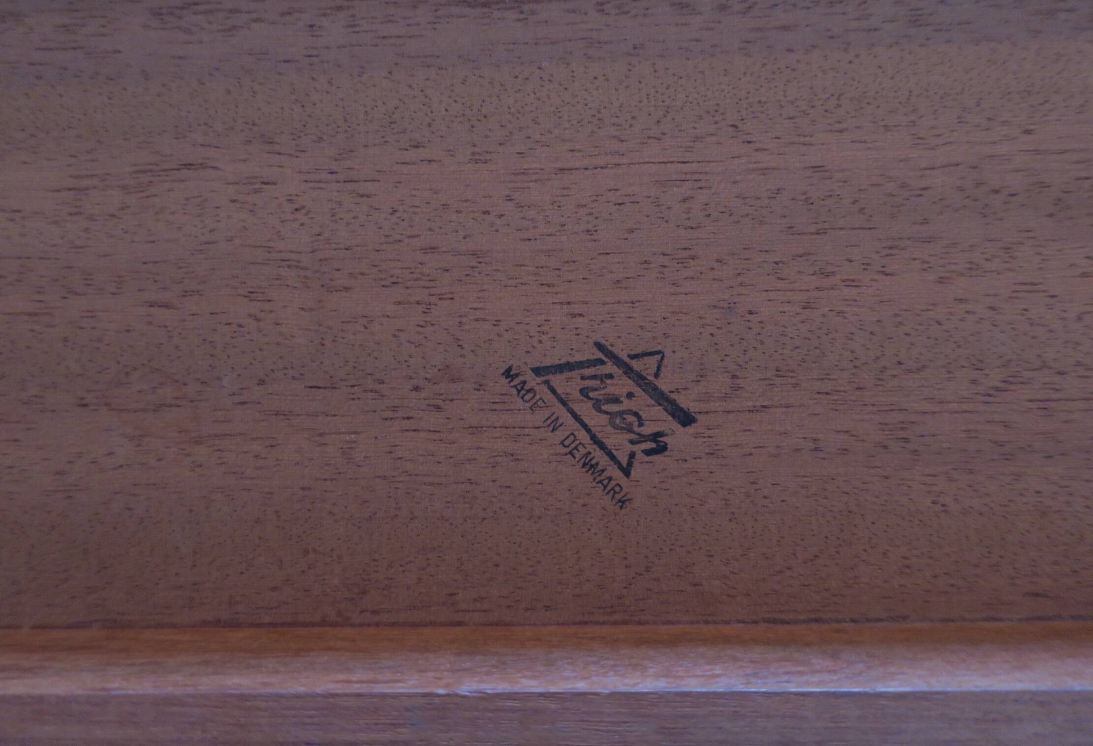 Teak coffee tables and tray by Johannes Andersen for Trioh, Denmark 1960s