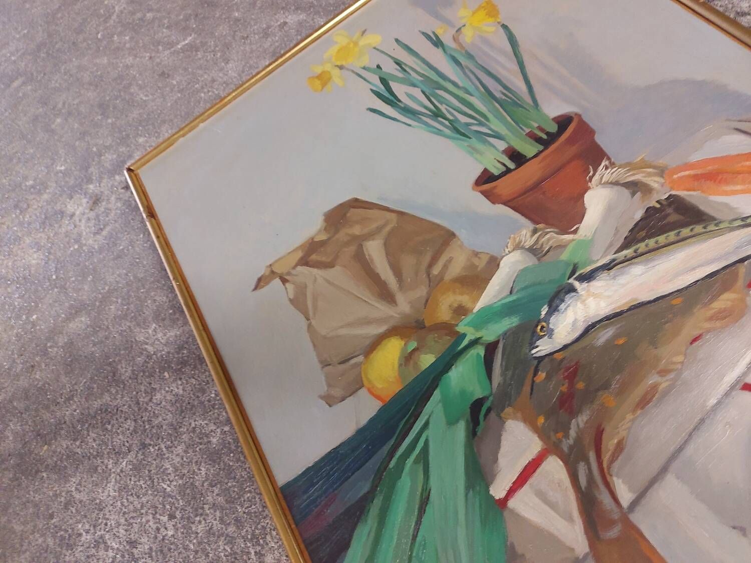 Painting, oil on canvas still life, Michel Mercier