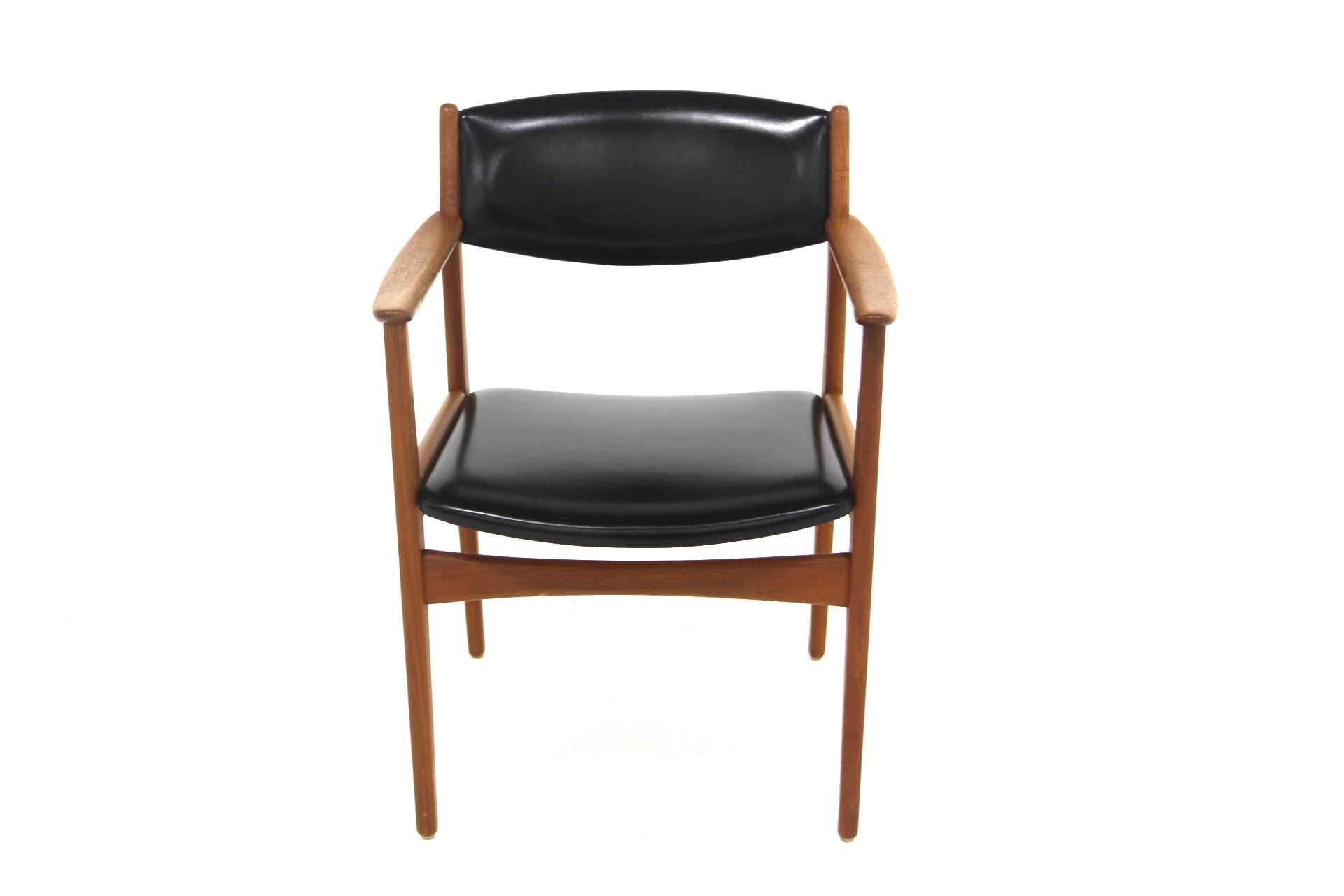 Scandinavian teak and skai office chair, Sweden, 1960