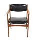 Scandinavian teak and skai office chair, Sweden, 1960
