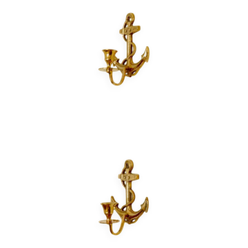 Pair of vintage Swedish brass wall lights