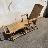 Wicker chaise longue