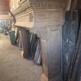 19th-century oak castle fireplace