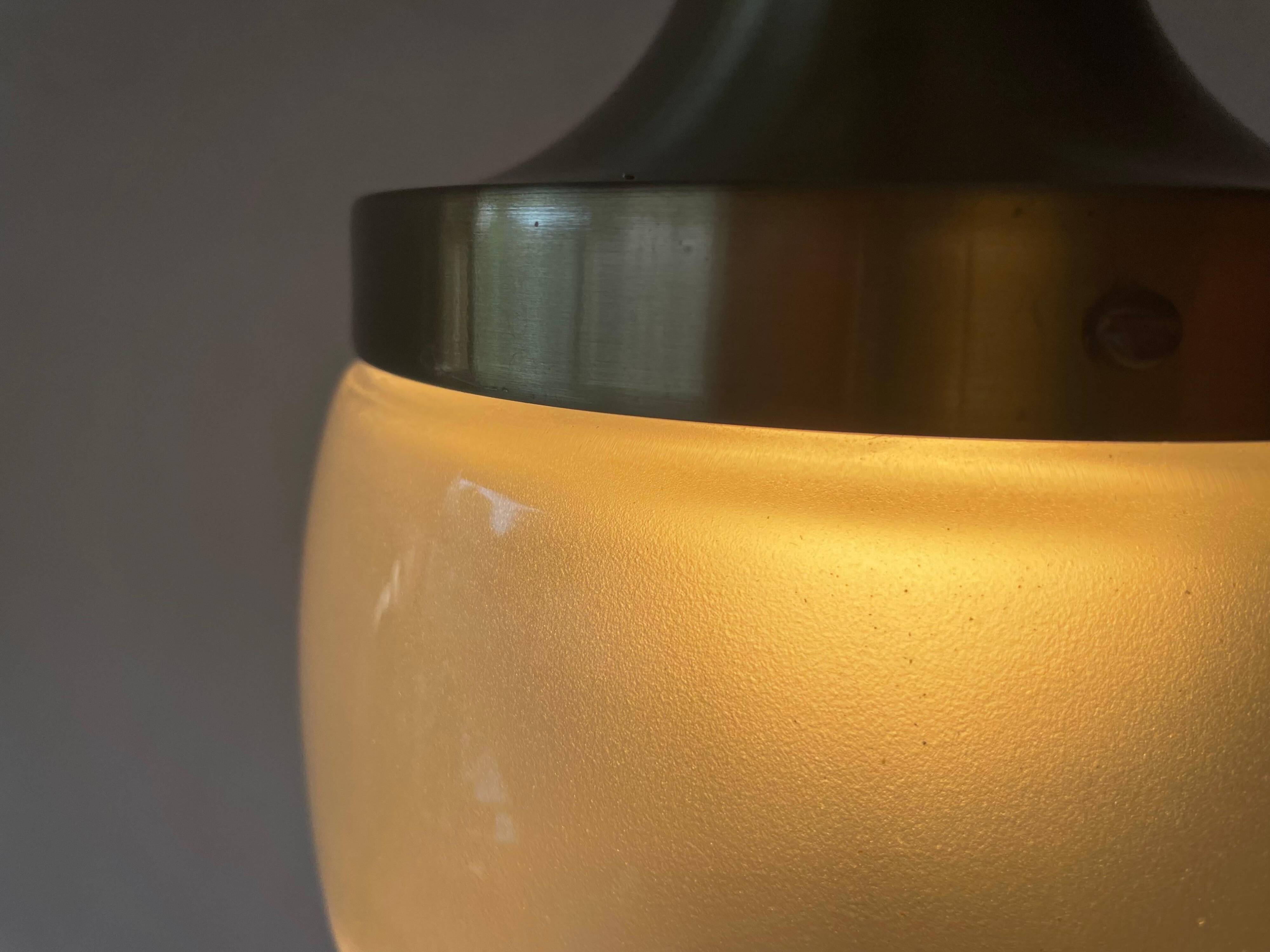 Heavy frosted glass pendant lamp by Staff, 1960s, Germany