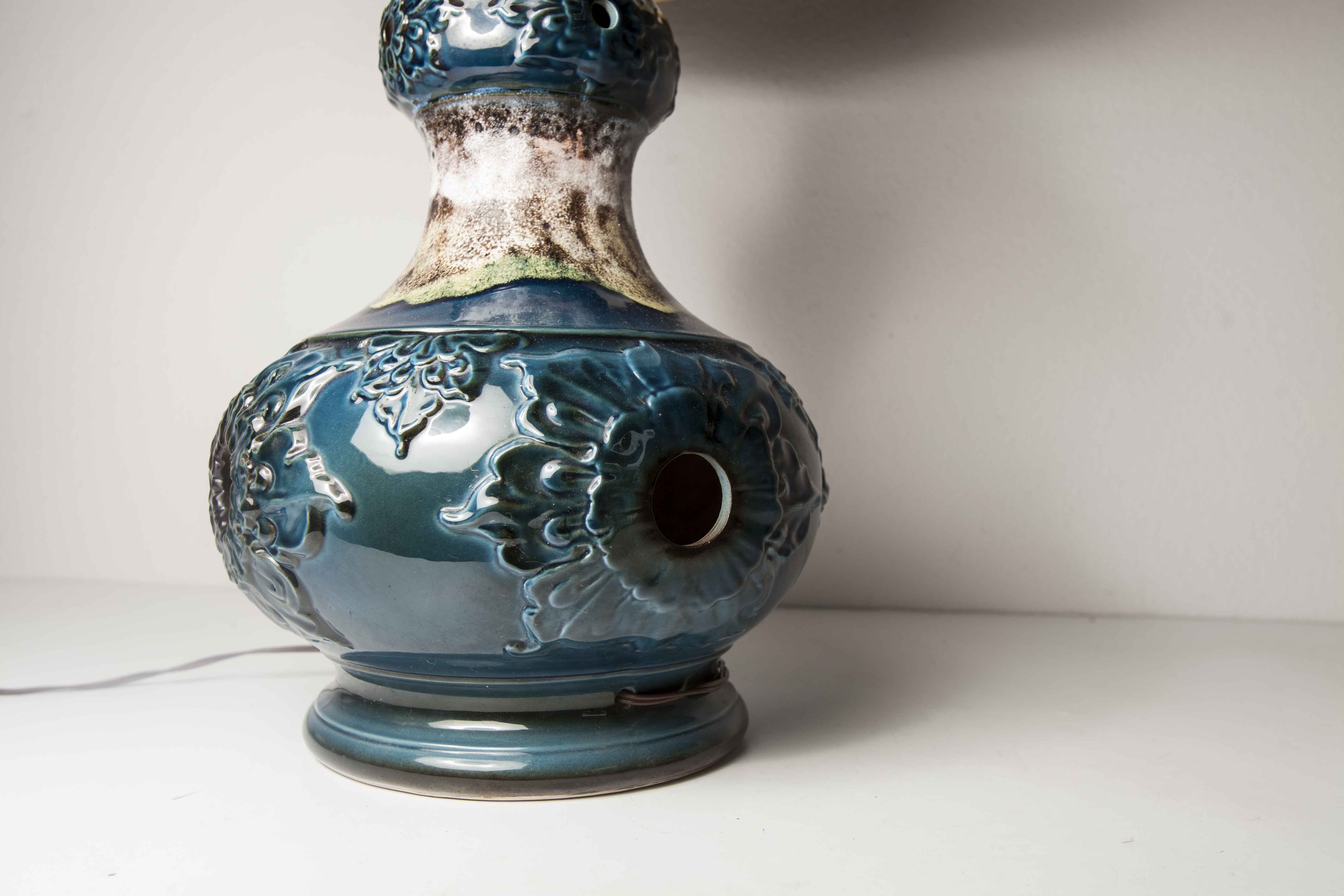 70's beige blue floor lamp