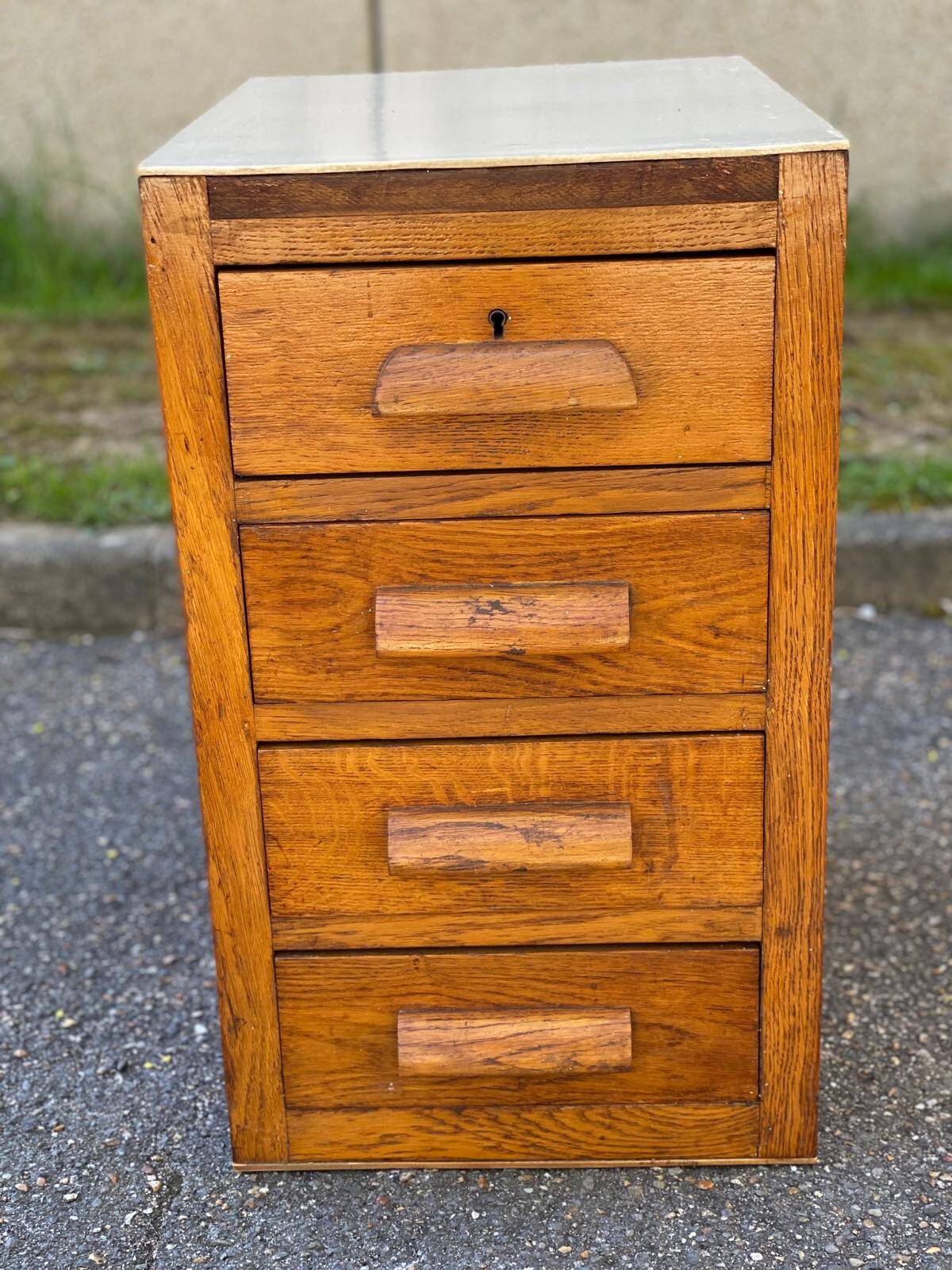 Solid oak notary cabinet American office filing cabinet