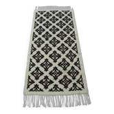 Large Berber Wool Runner – Black & Ecru Hallway Rug