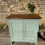 Small Parisian vintage sage green sideboard