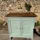 Small Parisian vintage sage green sideboard