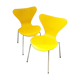 Pair of chairs Arne Jacobsen for Fritz Hansen edition 2001 yellow clove
