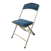 Chaise pliante vintage Mid-Century style Opéra métal doré velours