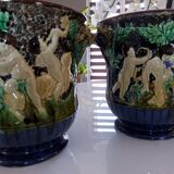 Pair of Caches Pots old Slurry