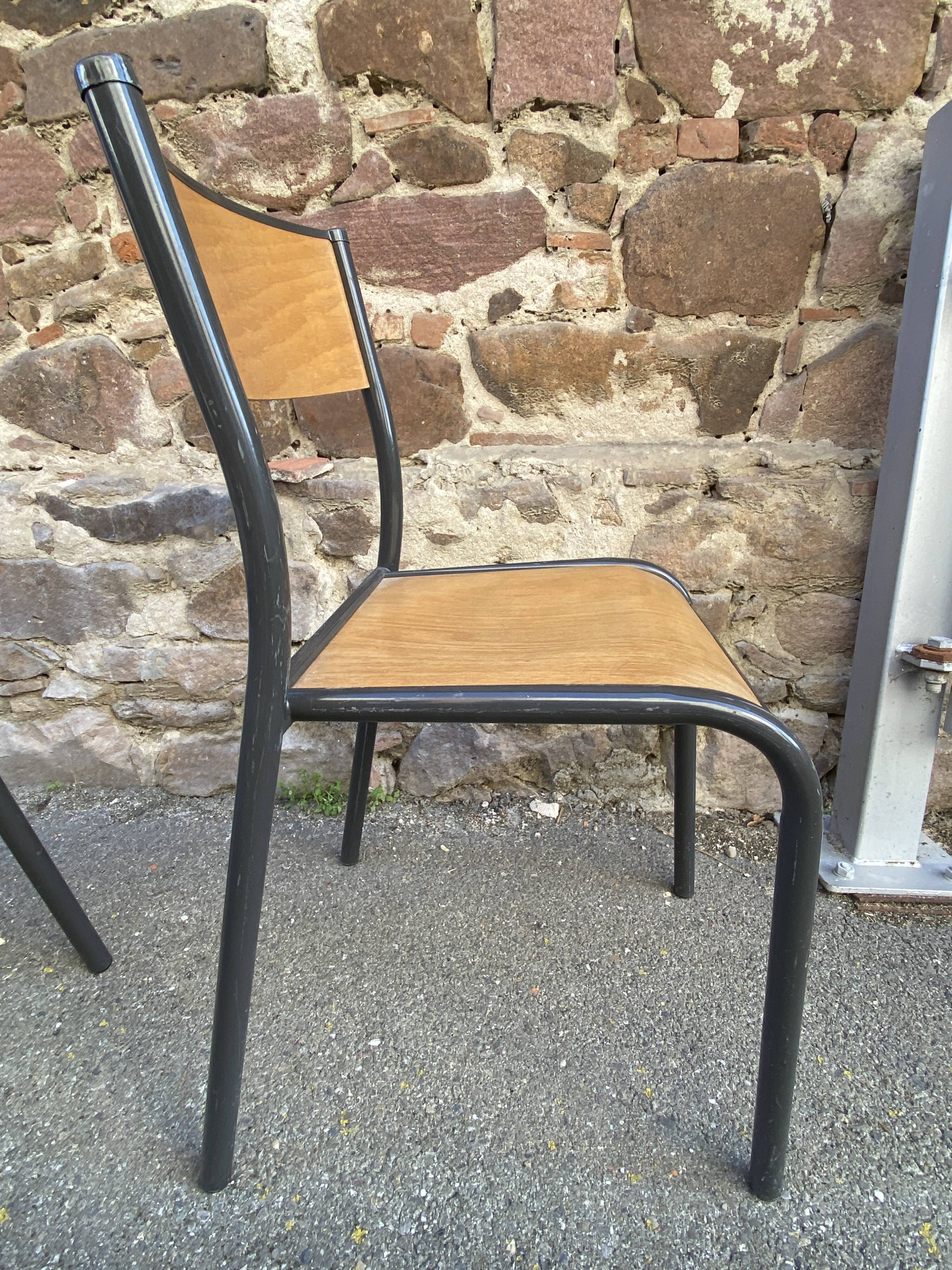 Lot de 8 chaises industrielles école  vintage collectivités mullca delagrav