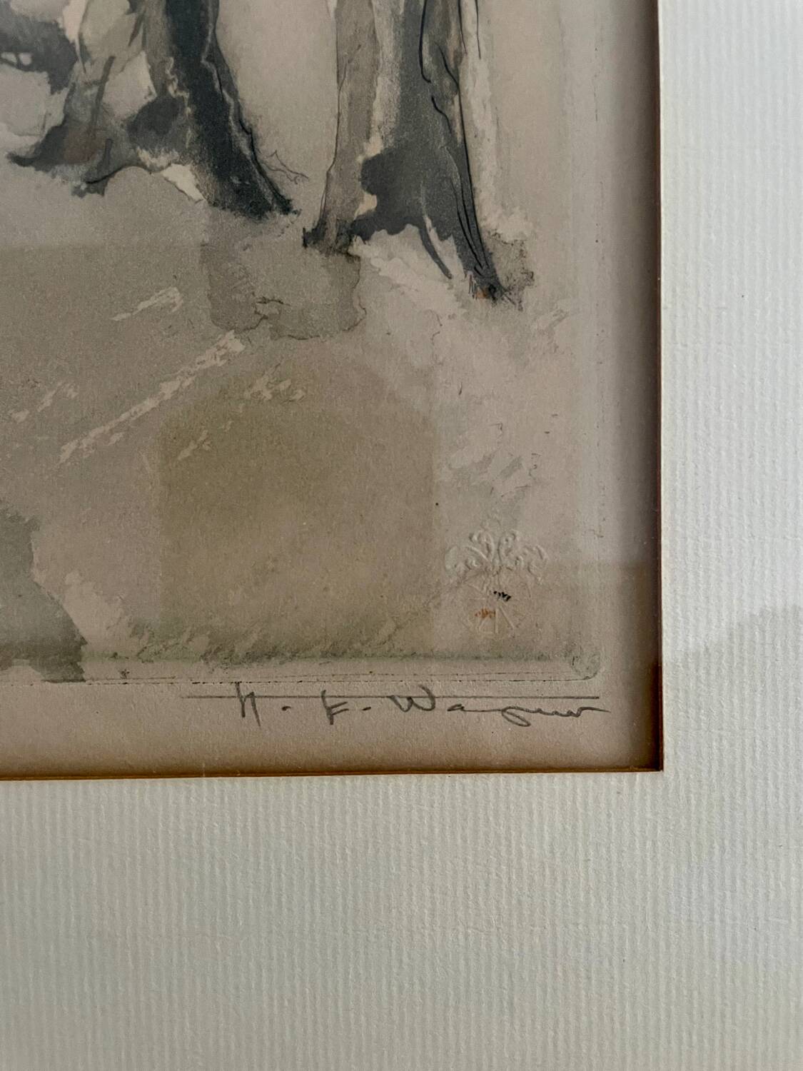 Original engraving signed Wagner, quais de Seine Paris