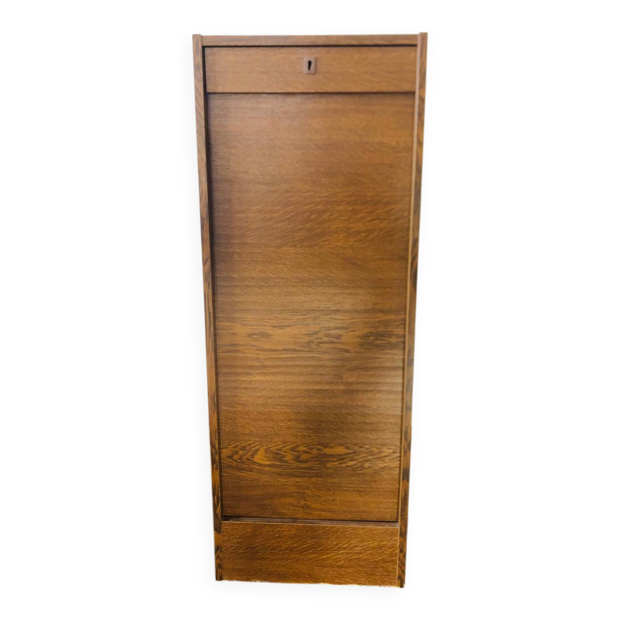 Filing cabinet with a curtain