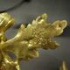 Pair of large wall sconces with flowers in the Louis XVI style from the 19th century - gilded bronze.