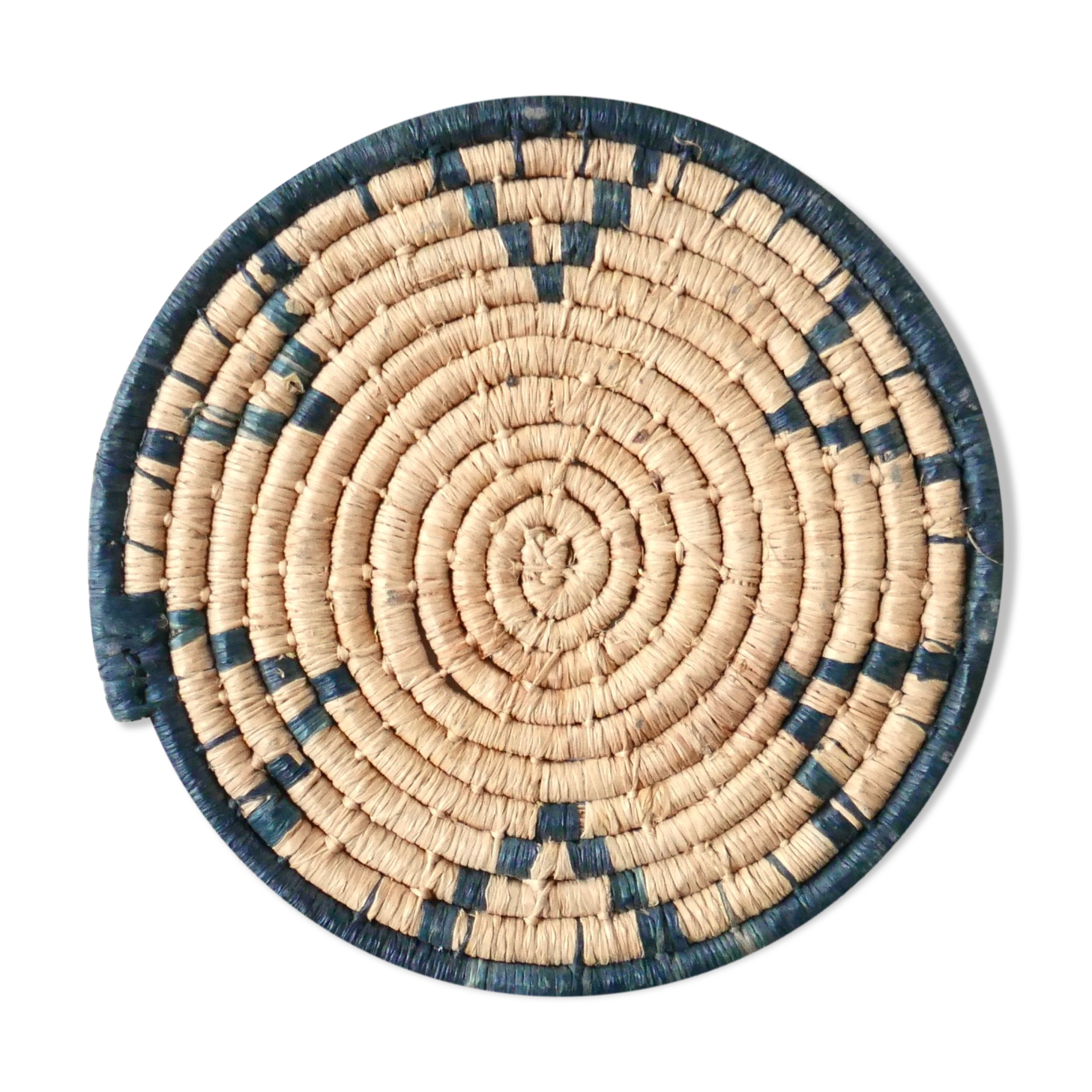 Braided ethnic flat, straw table mat