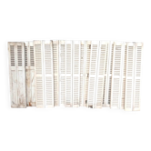 Set of 10 vintage wooden double shutters.