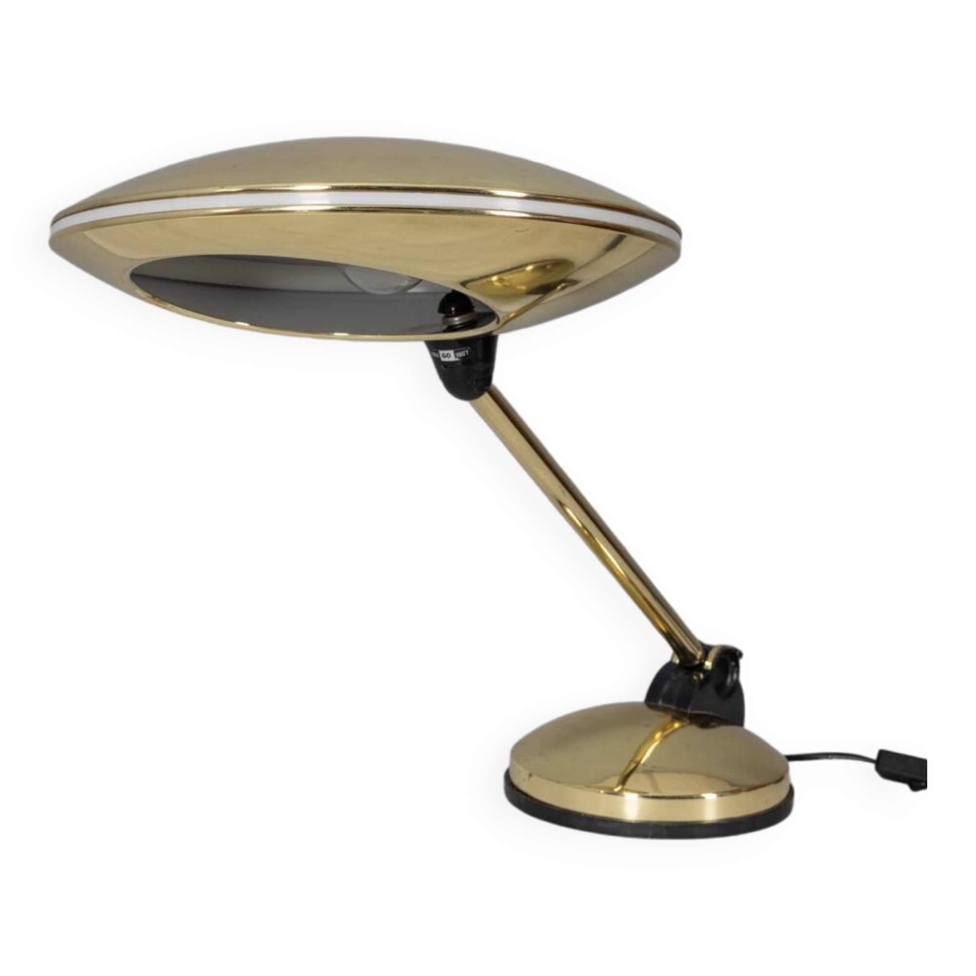 Vintage golden table lamp from the 60s ufo model aluminor design