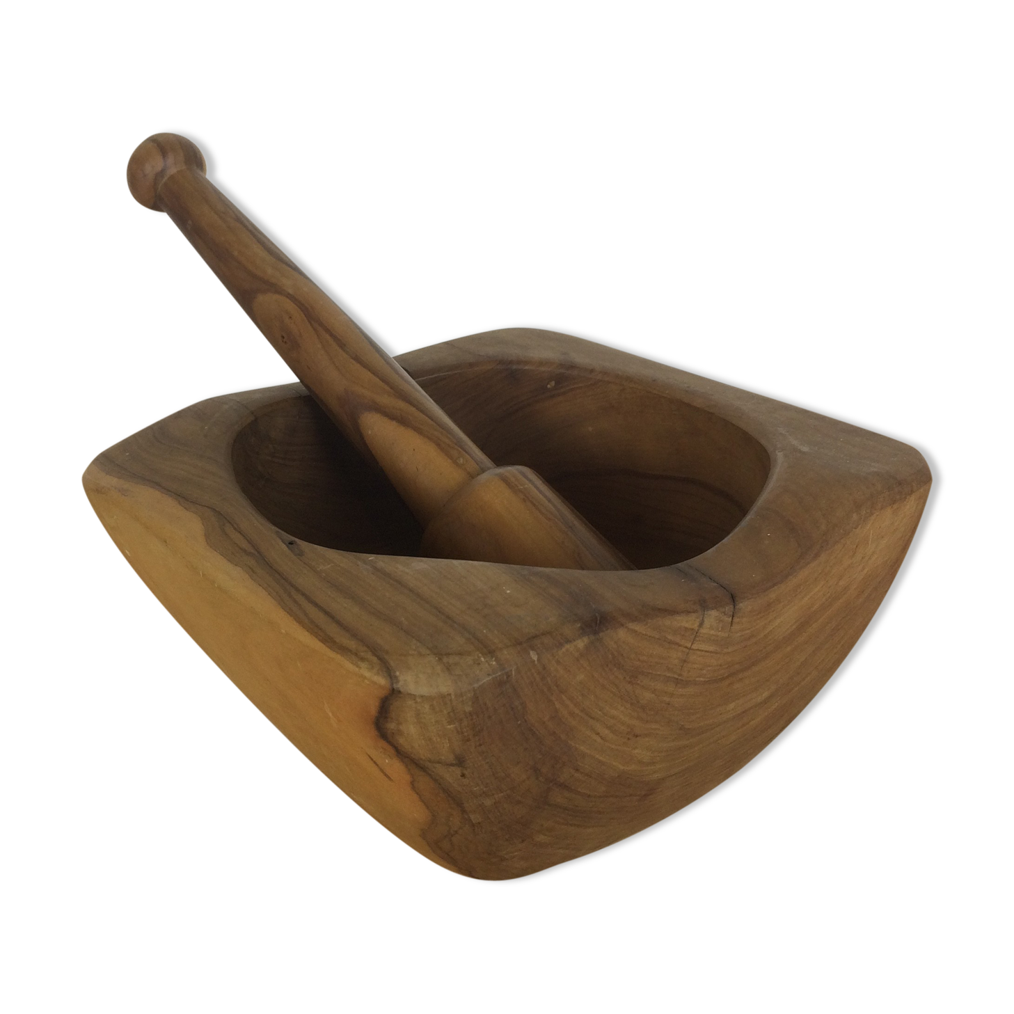 Mortier et pilon en bois d'olivier