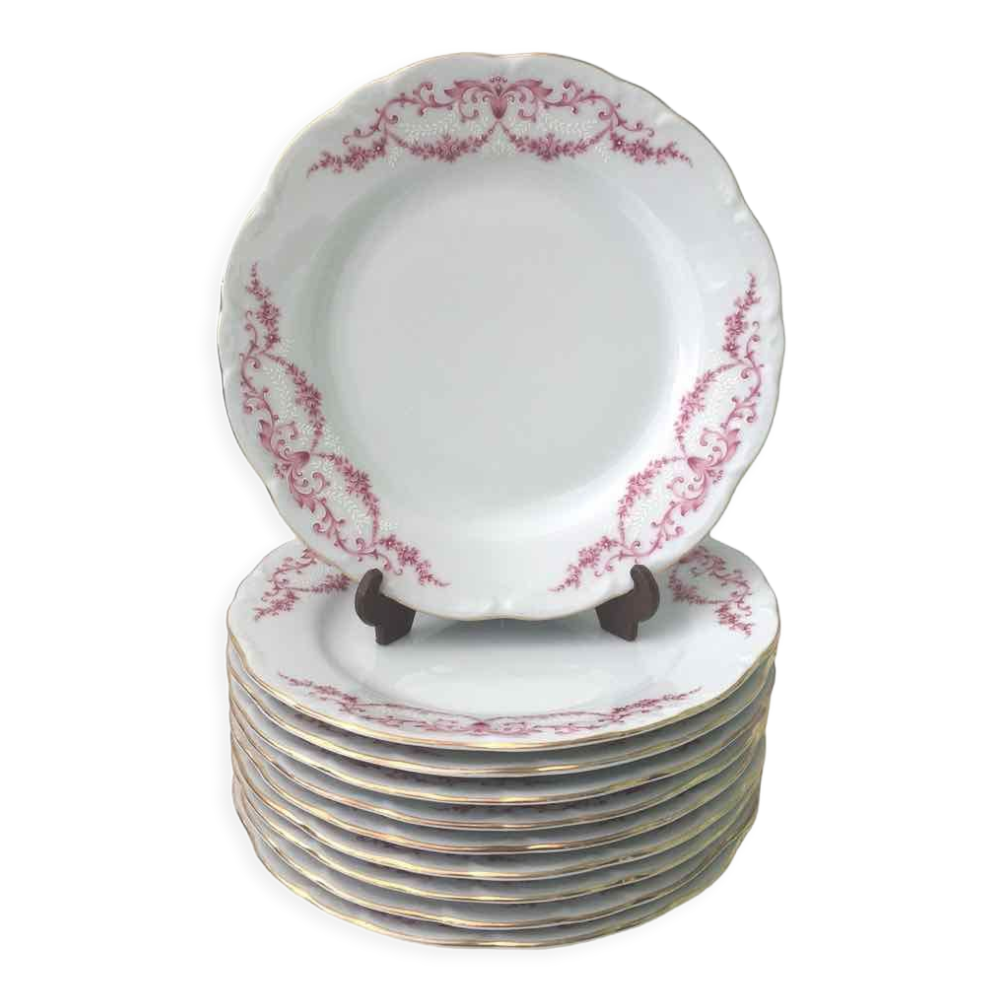 10 porcelain dessert plates