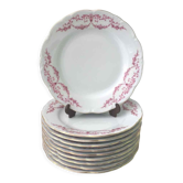 10 assiettes à dessert en porcelaine