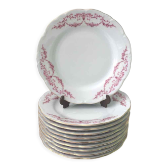 10 porcelain dessert plates