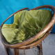 Vintage rattan bench 70s