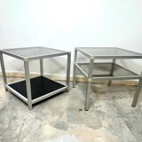 Pair of vintage trundle side tables