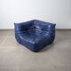 Michel Ducaroy Ligne Roset Blue Leather Togo Corner Sofa France 1980s