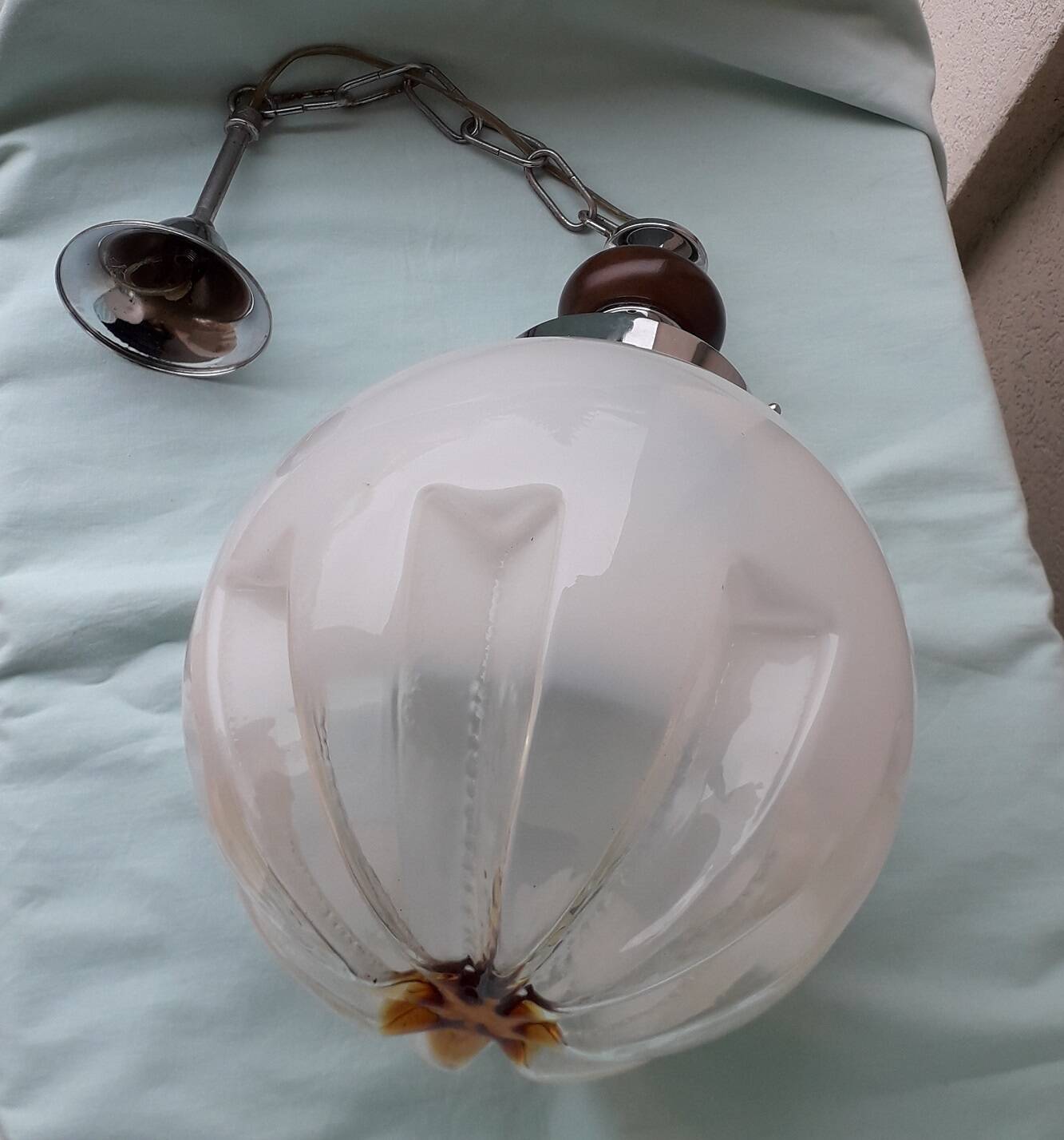 Suspension en verre Murano Mazzega