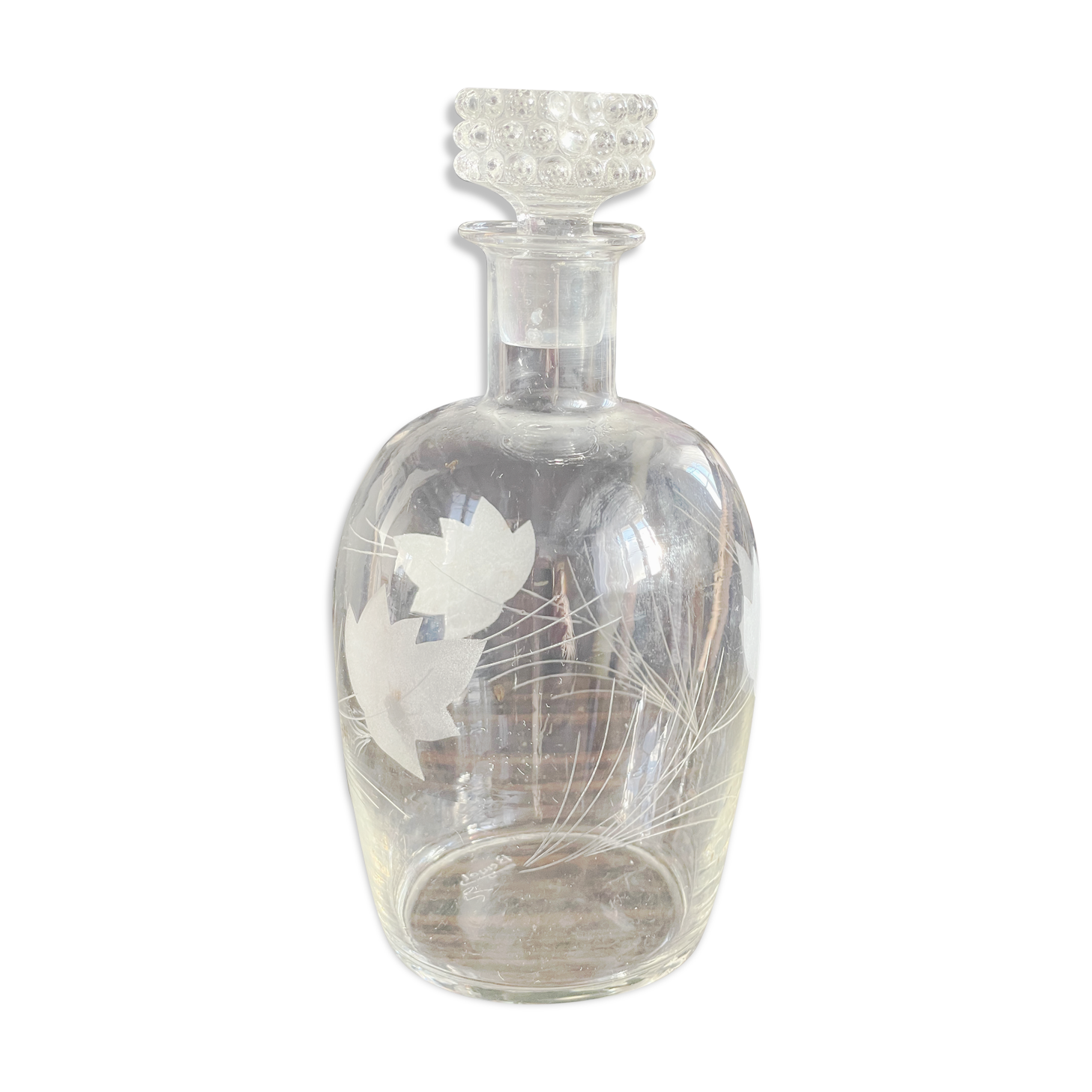 Antique cut crystal carafe signed Bayel 92