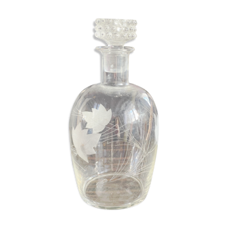 Antique cut crystal carafe signed Bayel 92