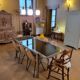 Vintage chrome and glass dining table, Roche Bobois