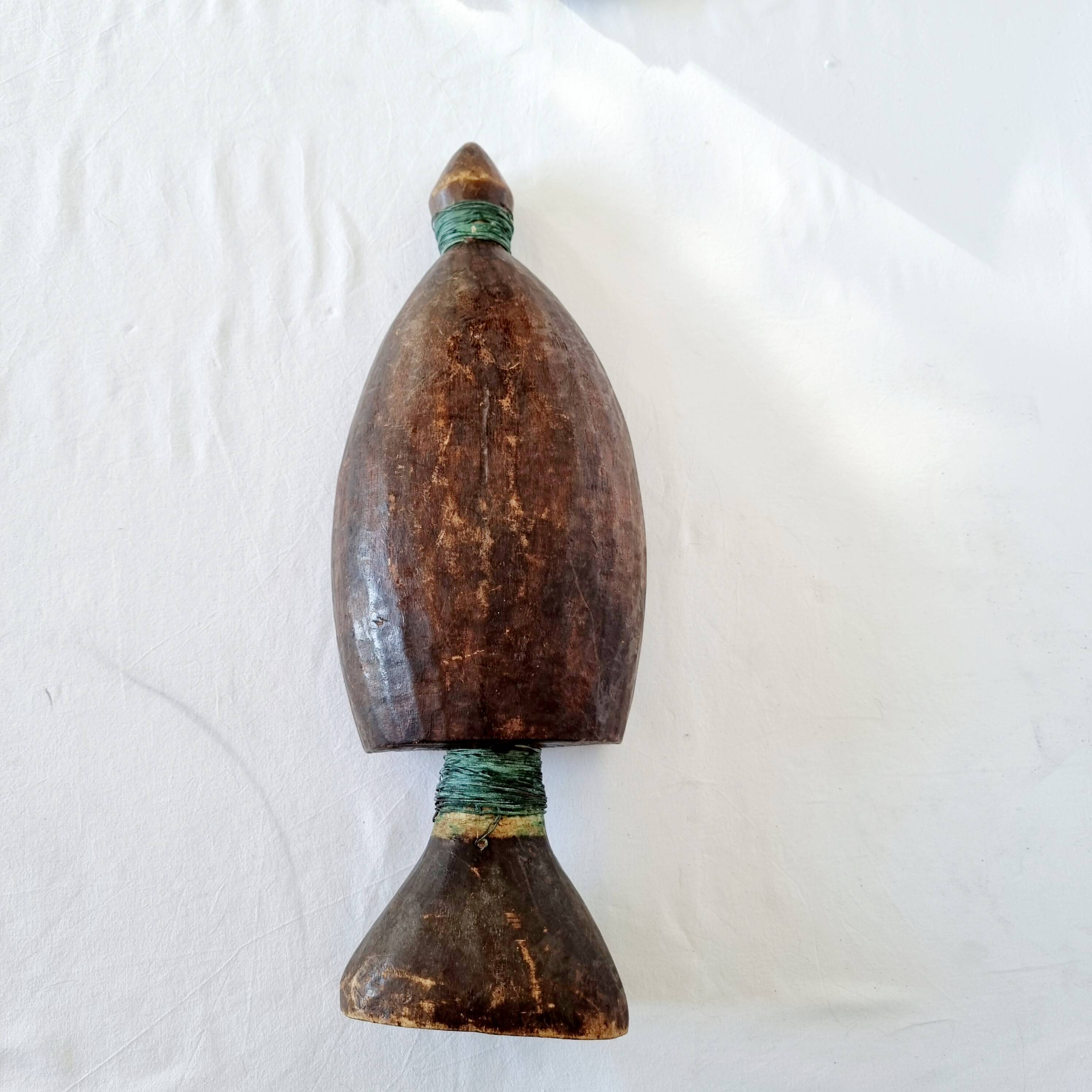 Strange and rare African Massai art sculpture in Kenya in solid wood and brass