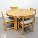 Brutalist eettafel massief eiken rond model