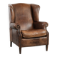 Warm, cosy and comfortable vintage sheepskin ear armchair with character