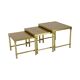Design set of 3 nesting tables brass copper glass gold style maison jansen