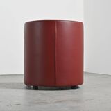 Pair of post-modern red leather armchairs by Wittmann