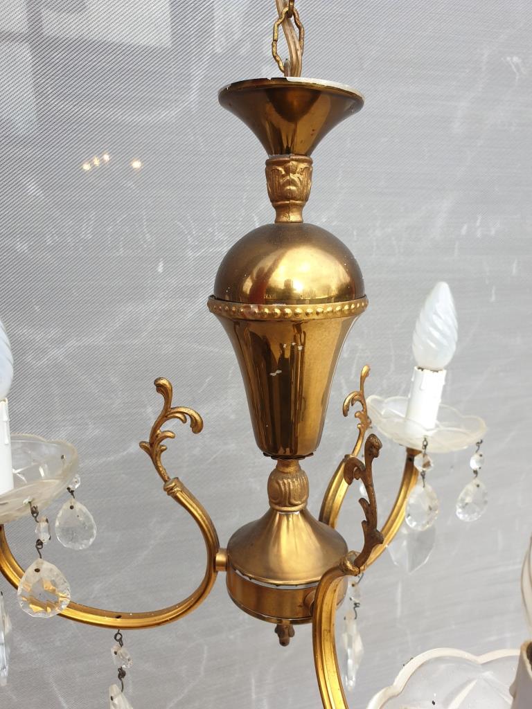 Lustre vintage à pampilles 3 bras de lumière