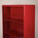 Double-face rotating display cabinet in red lacquer by Arflex, 1980s