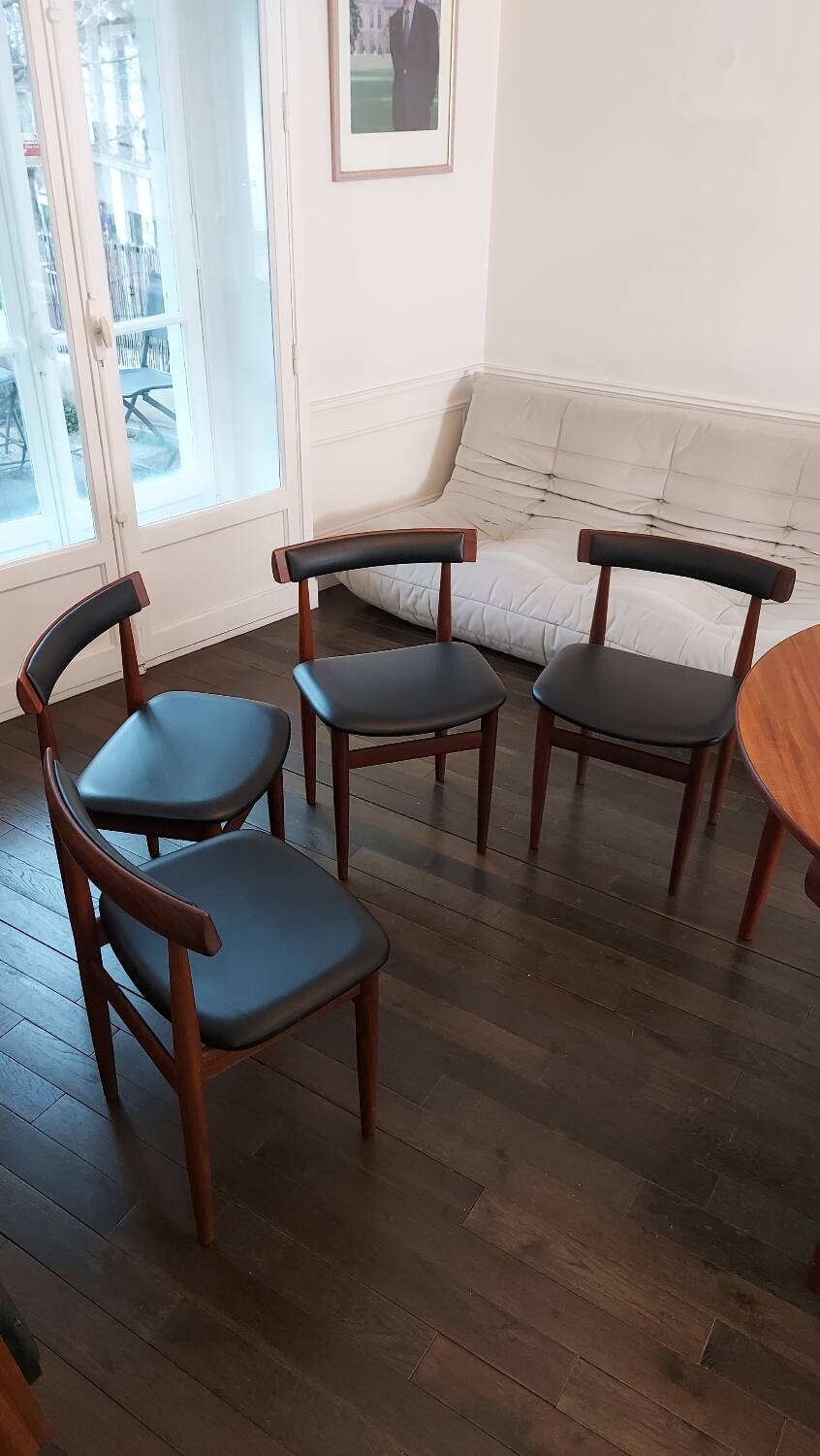 “Roundette” chair and extendable table set stamped Frem Røjle by designer Hans Olsen - 1962