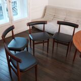 Ensemble chaises et table extensible « Roundette » estampillée  Frem Røjle par le designer Hans Olsen - 1962