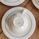 Vintage ceramic coffee cups Salins geometric design