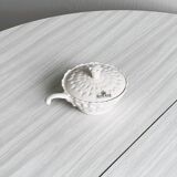 Small sugar bowl or condiment box, white porcelain Boch