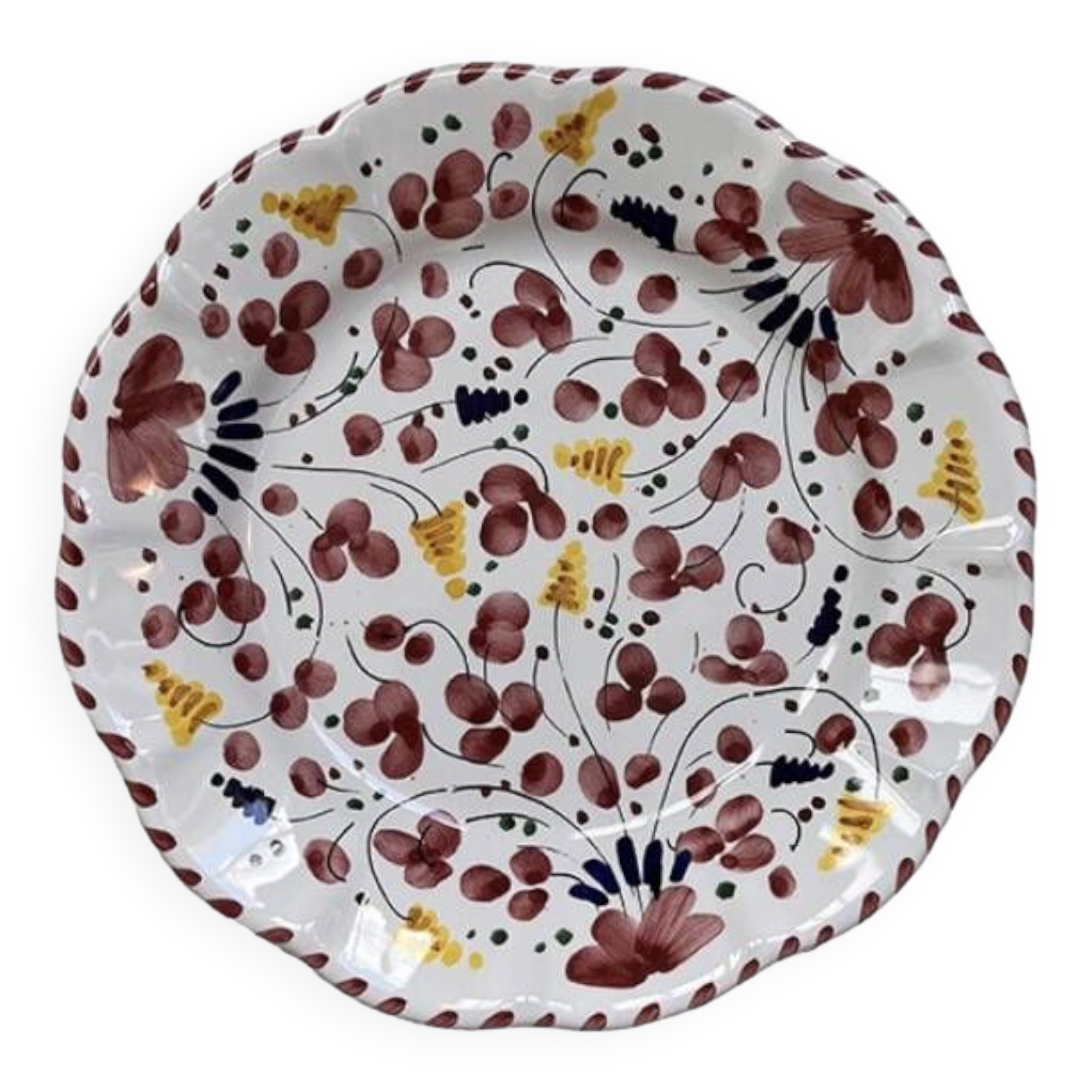 Assiette 25cm fleurs rouge